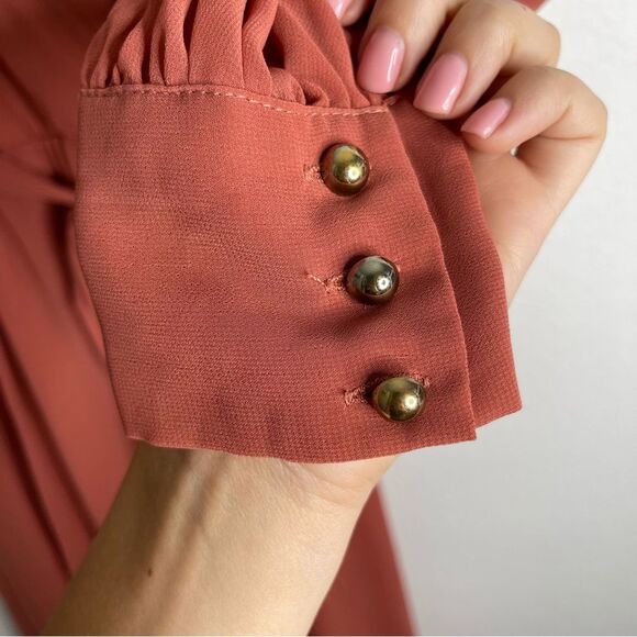 Baltic Born Maxi Dress Rust Tie Waist Long Sleeve Extra Small - Picture 4 of 5